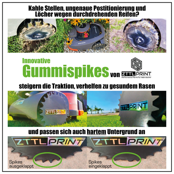 Segway Navimow H-Serie Mähroboter Performance Gummispikes Spikes Traktion Odometrie