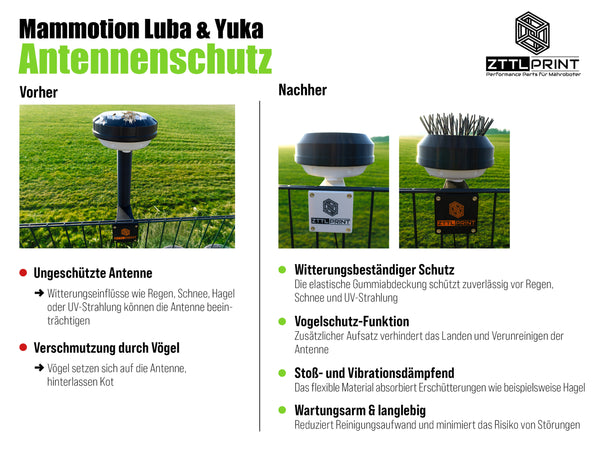 Mammotion Luba 1 + 2 & Yuka Robot de tonte Performance Smart Kit d'antenne noir