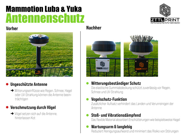 Mammotion Luba 1 + 2 & Yuka Mähroboter Performance Smart Antennenkit weiss
