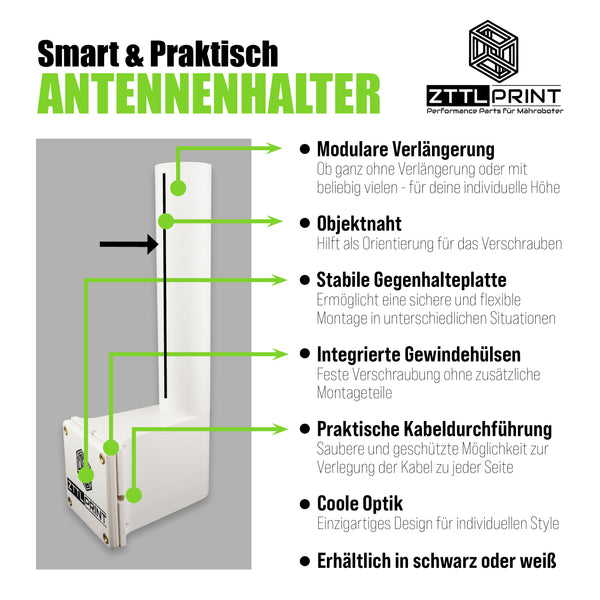 Mammotion Luba mini AWD &amp; Yuka mini Robotic Lawnmower Performance Smart Antenna Holder White