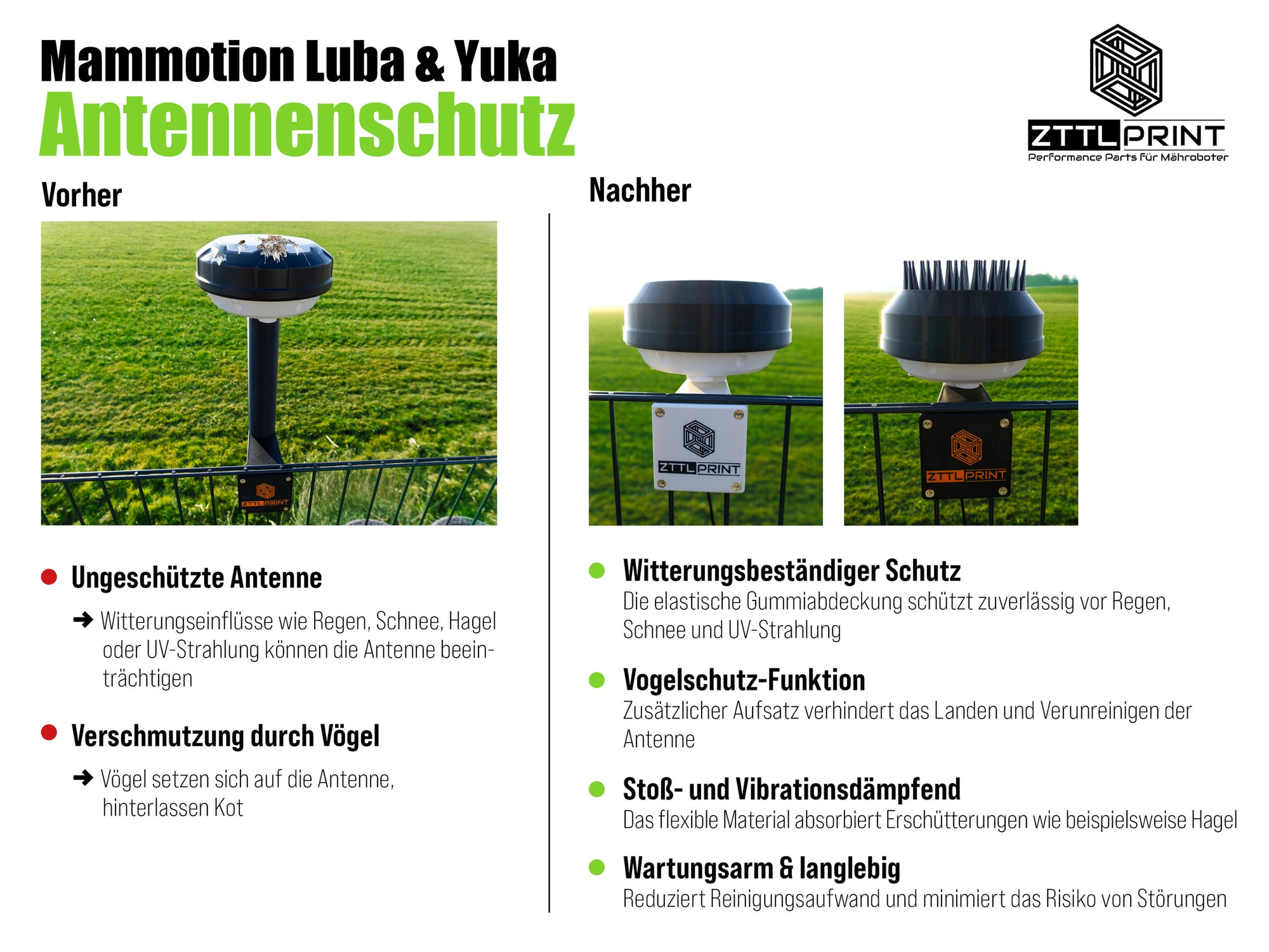 Mammotion Luba 1 + 2 & Yuka Mähroboter Performance Smart Antennenkit