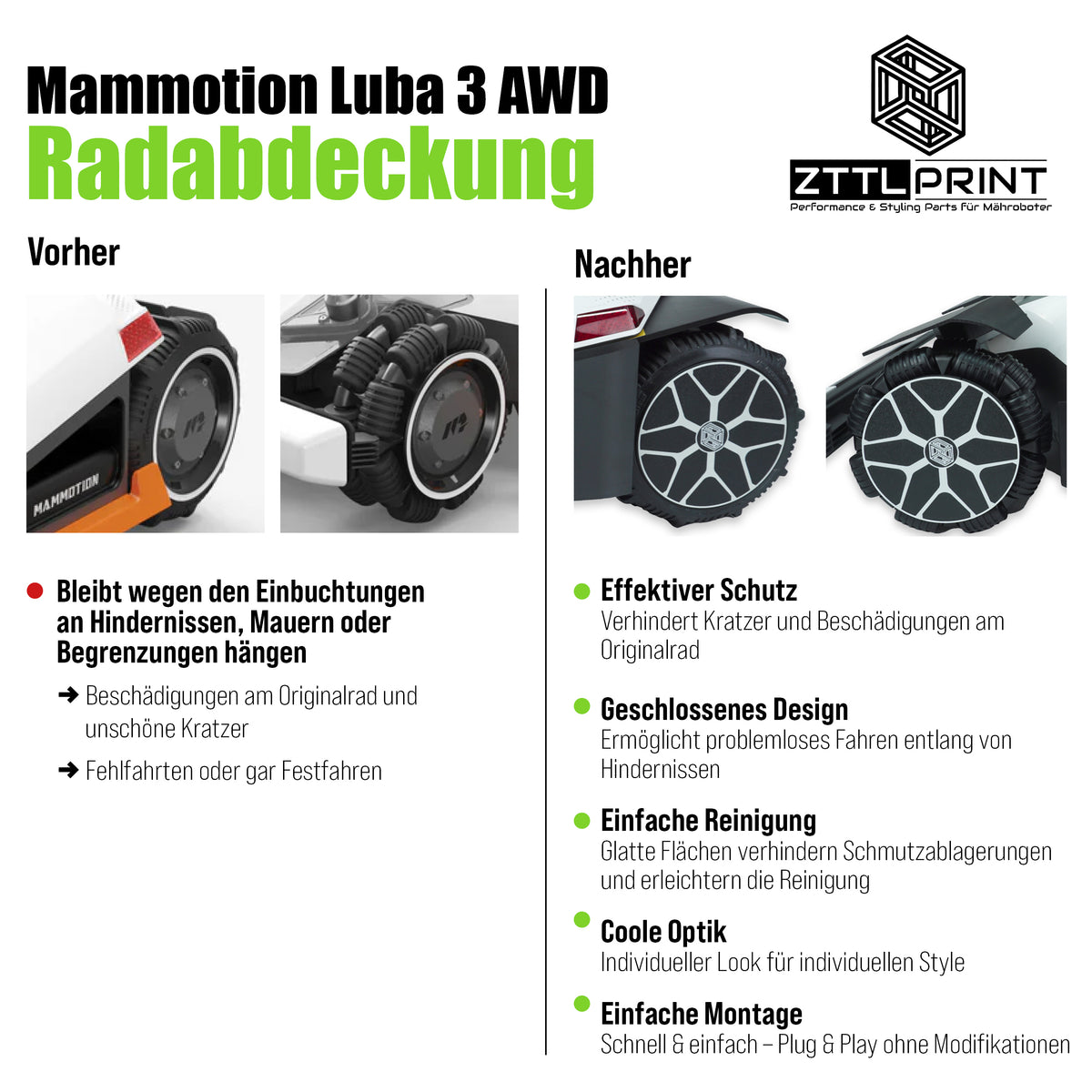Mammotion Luba 3 AWD Mähroboter Performance Stylingset