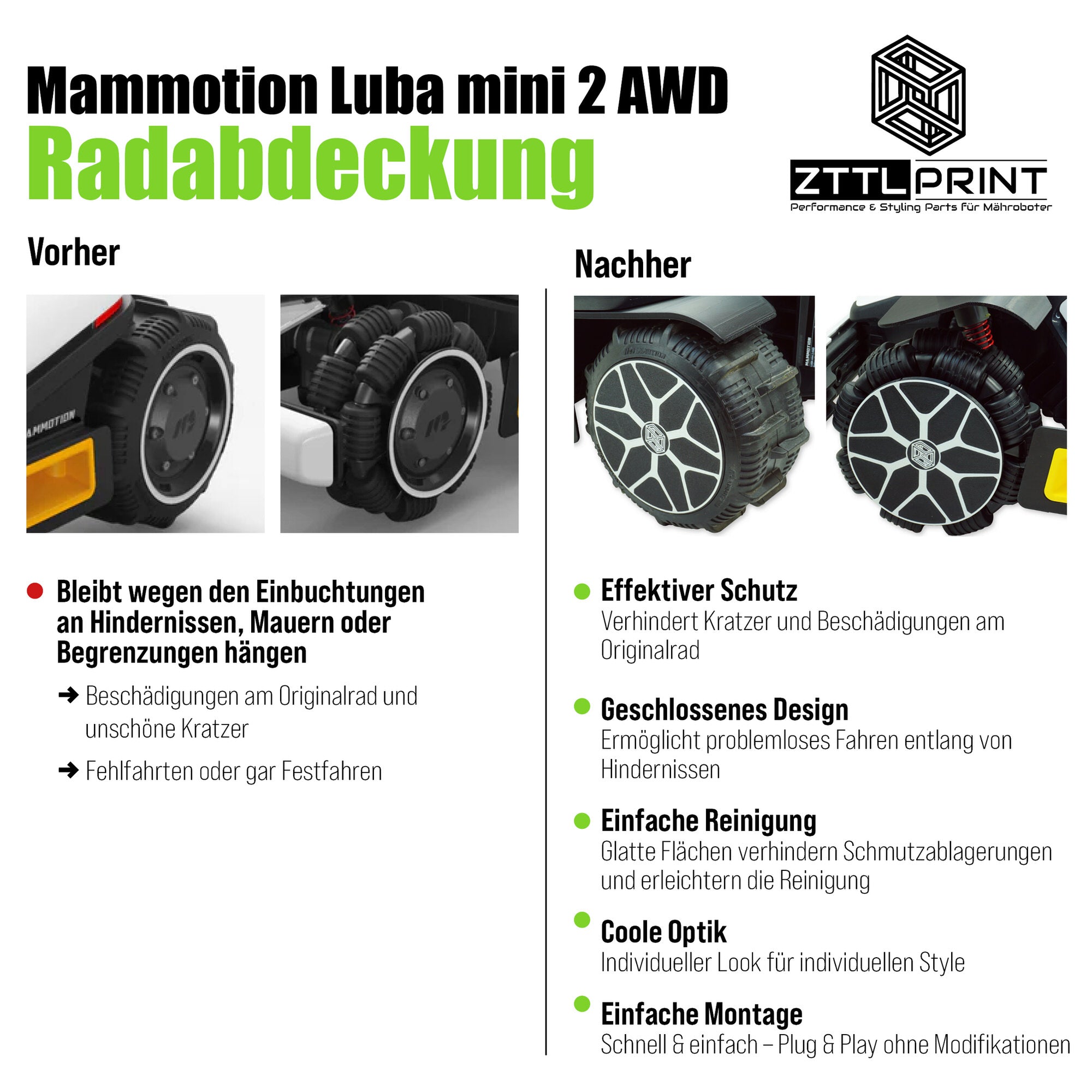 Mammotion Luba mini 2 AWD Mähroboter Performance Stylingset